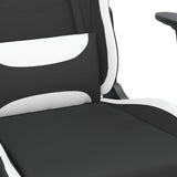 ZNTS Swivel Gaming Chair with Footrest Black and White Fabric 345707