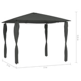 Gazebo with Post Covers 3x3x2.6 m Anthracite 160 g/m 313607