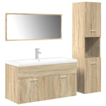 ZNTS 4 Piece Bathroom Furniture Set Sonoma Oak Engineered Wood 3325025