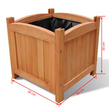 Wooden Raised Bed 30 x 30 x 30 cm Set of 2 41301