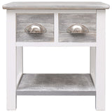 Side Table Grey 40x40x40 cm Paulownia Wood 284066