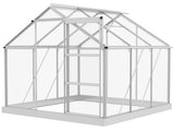 6 x 6ft Walk-In Greenhouse, Polycarbonate Greenhouse with Sliding Door, Window, Aluminium Frame, T3398P314642