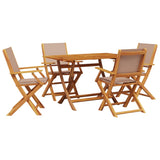 Garden Dining Set Taupe Solid Acacia Wood, Polyester Medium 3281702