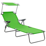 Outdoor Sunbed Green Powder-coated steel and fabric 310335