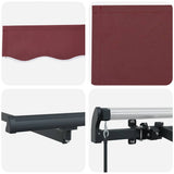 Manual Retractable Awning Burgundy 600x300 cm 3310199