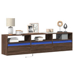 TV Wall Cabinet with LED Brown Oak 180x31x45 cm 3307946