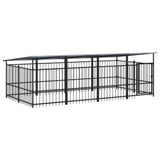 Outdoor Dog Kennel with Roof Steel 7.51 m 3124609