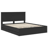 Bed Frame with Drawer Black 160 x 200 cm Engineer Wood 3411097