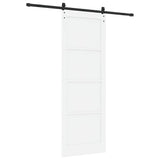 Sliding Door White and Black 83 x 232 cm Solid Pine Wood 3333201