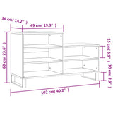Shoe Cabinet Black 102x36x60 cm Engineered Wood 831397