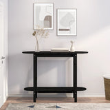 Console Table Black 110x40x80 cm Solid Wood Pine 822301