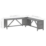 Garden Bench Grey Solid Acacia wood Medium Garden Bench Rustic 311824