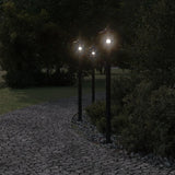 ZNTS Outdoor Floor Lamps 3pcs Black 120 cm Stainless Steel 4006388