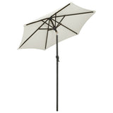 Garden Parasol with LED Lights Sand 200x211 cm Aluminium 313557
