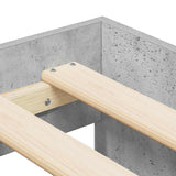 Bed Frame with Door Concrete Grey 100 x 200 cm Engineered Wood 3335184
