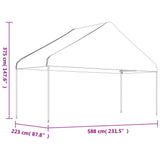 Gazebo with Roof White 13.38x5.88x3.75 m Polyethylene 3155522