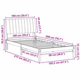 Bed Frame with Headboard White 100 x 200 cm Solid Pine Wood 878913