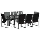 Garden Dining Set 9 pcs Black and Anthracite 160 x 80 x 73 cm 3448905