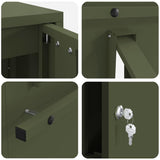 Mailbox with Storage Olive green 30 x 20 x 55 cm Steel 874950