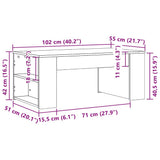 Coffee Table Smoked Oak 102x55x42 cm Engineered Wood 831858