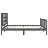 Bed Frame without Mattress Grey 200x200 cm Solid Wood Pine 3192123