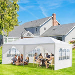 ZNTS 10'x20' Outdoor Party Tent with 6 Removable Sidewalls, Waterproof Canopy Patio Wedding Gazebo, White 40291651