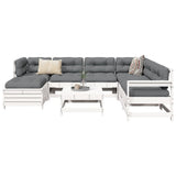8 Piece Garden Sofa Set White Solid Wood Pine 3250573