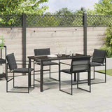 Garden Dining Set Folding 5 pcs Black Textilene and steel 3379333