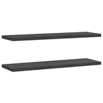 Wall Shelves 2 pcs 100x30x3 cm Black Stainless Steel 30288