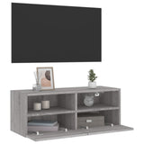 TV Wall Cabinet Grey Sonoma 80x30x30 cm Engineered Wood 836878