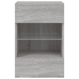 TV Wall Cabinet with LED Lights Grey Sonoma 40x30x60.5 cm 837088