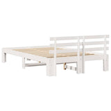 Bed Frame with Headboard White 140 x 190 cm Solid Pine Wood 872615
