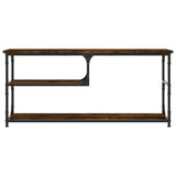 TV Cabinet Smoked Oak 103x38x46.5 cm Engineered Wood and Steel 831825