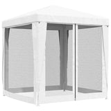 Party Tent with 4 Mesh Sidewalls 2x2 m White 48520