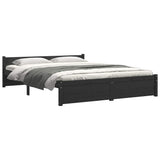 Bed Frame without Mattress Black Solid Wood 140x190 cm 815028