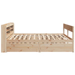 ZNTS Bed Frame without Mattress 200x200 cm Solid Wood Pine 3307110