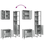 ZNTS 3 Piece Bathroom Cabinet Set Grey Sonoma Engineered Wood 3214743