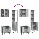 ZNTS 3 Piece Bathroom Cabinet Set Grey Sonoma Engineered Wood 3214743