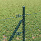 Fence with Posts Green 0.4 x 100 m PVC-coated steel 3352730