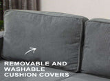 Small Two-Seater Corduroy Sofa - Grey T3398P330361