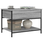 ZNTS Coffee Table Grey Sonoma 70x50x50 cm Engineered Wood and Metal 845344