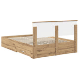 Bed Frame with Drawer Artisan Oak 140 x 190 cm Engineered Wood 3408262