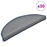 Stair Mats 30 pcs 56x17x3 cm Light Grey and Blue Half Round 3365748
