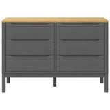 Chest of Drawers "FLORO" Grey Solid Wood Pine 374013