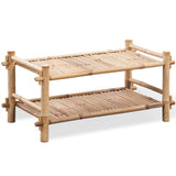 ZNTS 2-Tier Bamboo Shoe Rack 242490