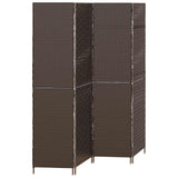 Room Divider Folding Manual Brown 195 x 180 cm Poly Rattan 42003673