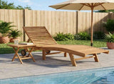 Sun Lounger 2 pcs Brown Solid Teak Wood 42032682