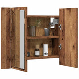 LED Mirror Cabinet Old Wood 60x12x45 cm Engineered Wood 856282