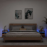 Bedside Cabinets with LED Lights 2 pcs Old Wood 40x39x48,5 cm 857659