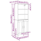 Highboard 2 pcs Black oak Engineered Wood 3403591